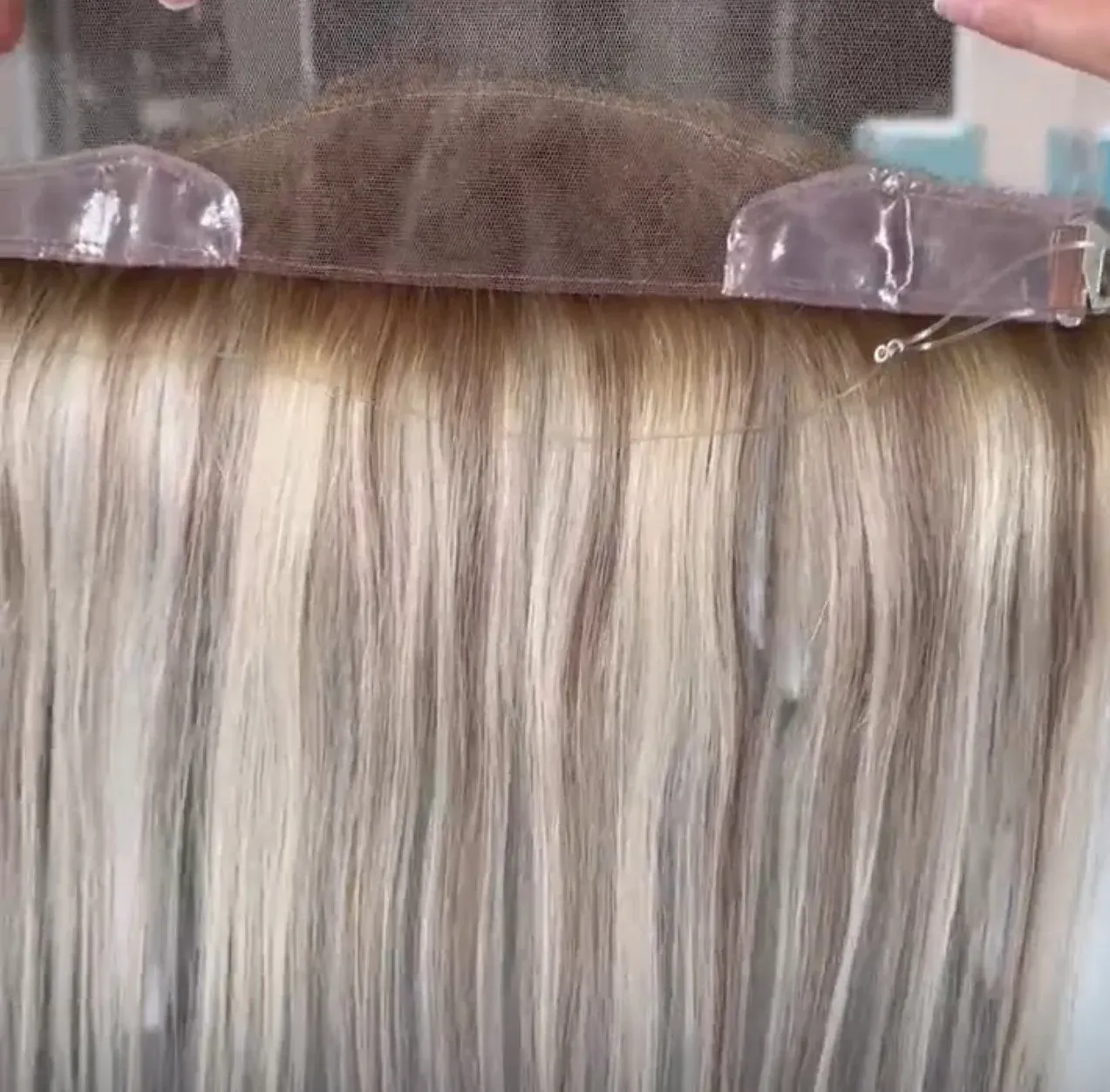 Frontal hair piece with clips